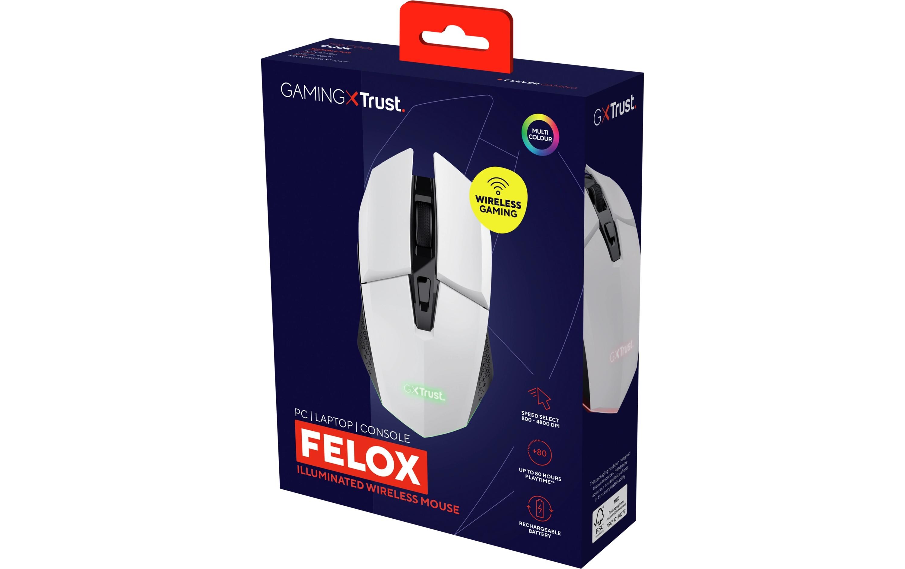 Gaming-Maus GXT110 Felox WeissPrzäzise Gaming Maus mit LED-Beleuchtung