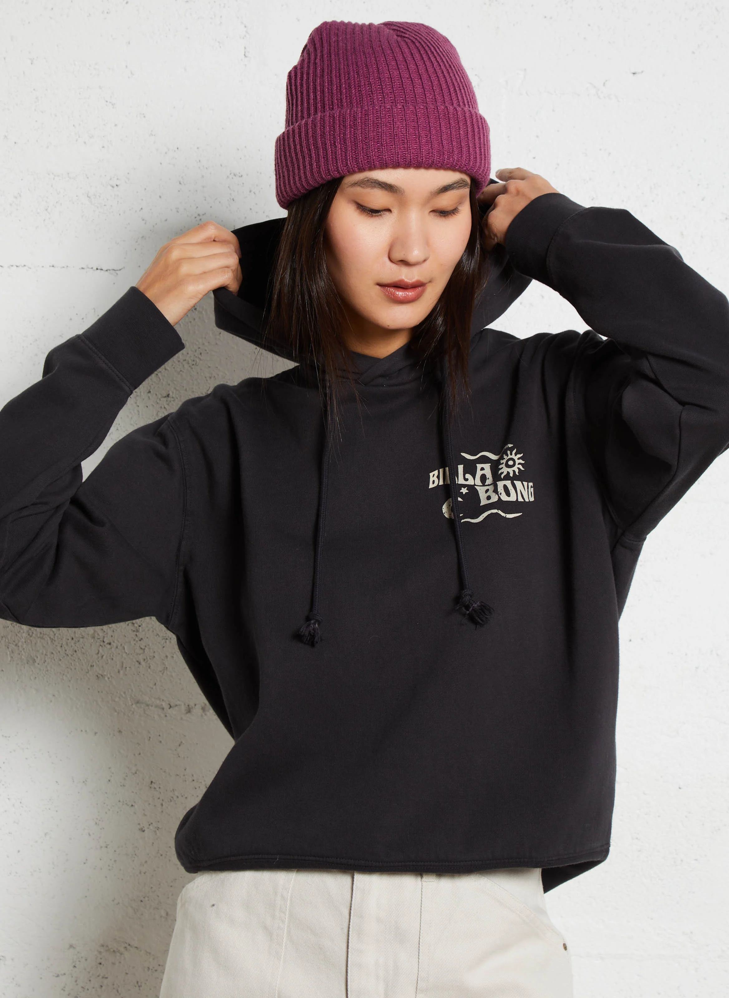 SNAKE MANTRA - Sweat à capuche droit en coton mélangé | Noir