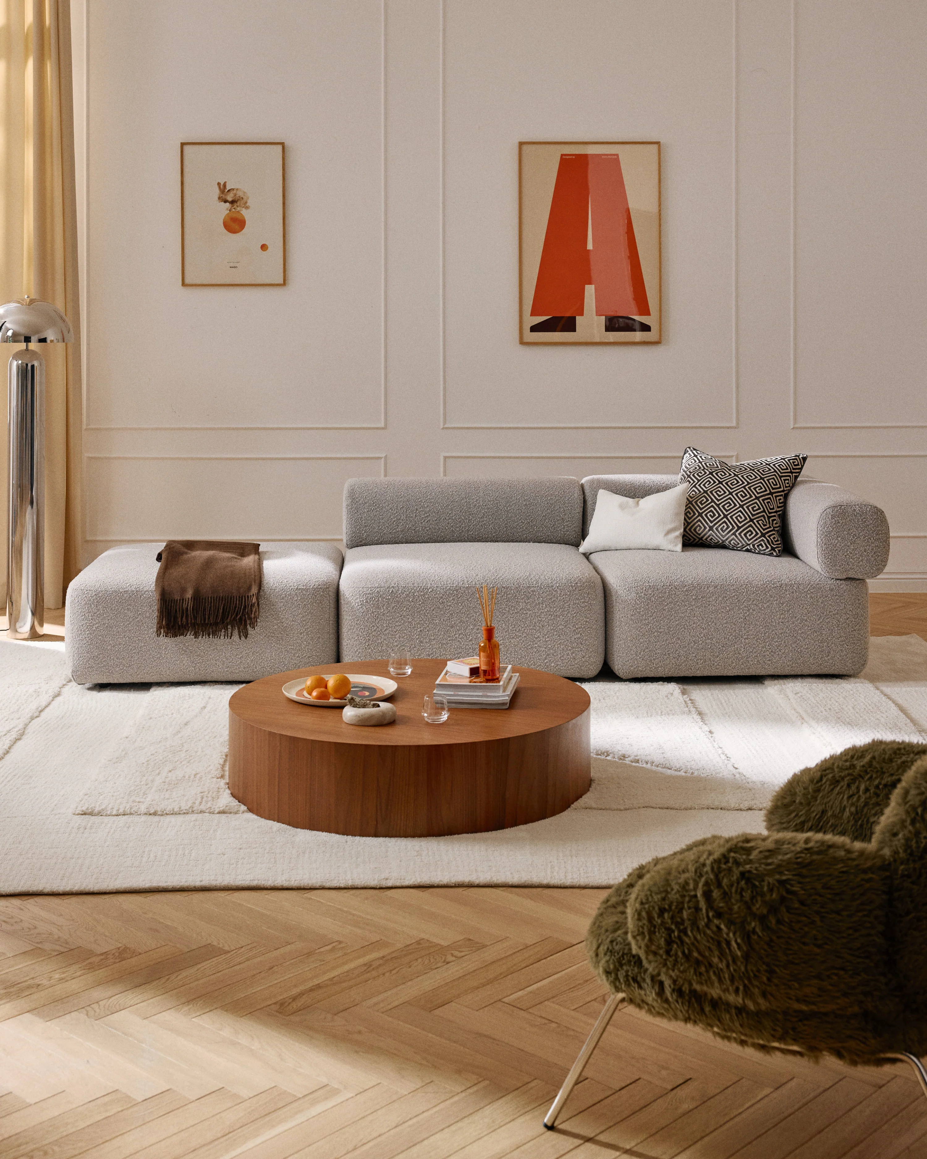 Modulaire bouclé poef Anton