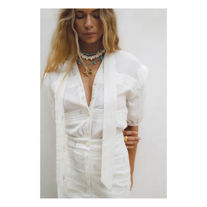 JoSephine Blouse Noeud Mojito Métallisée | Ecru