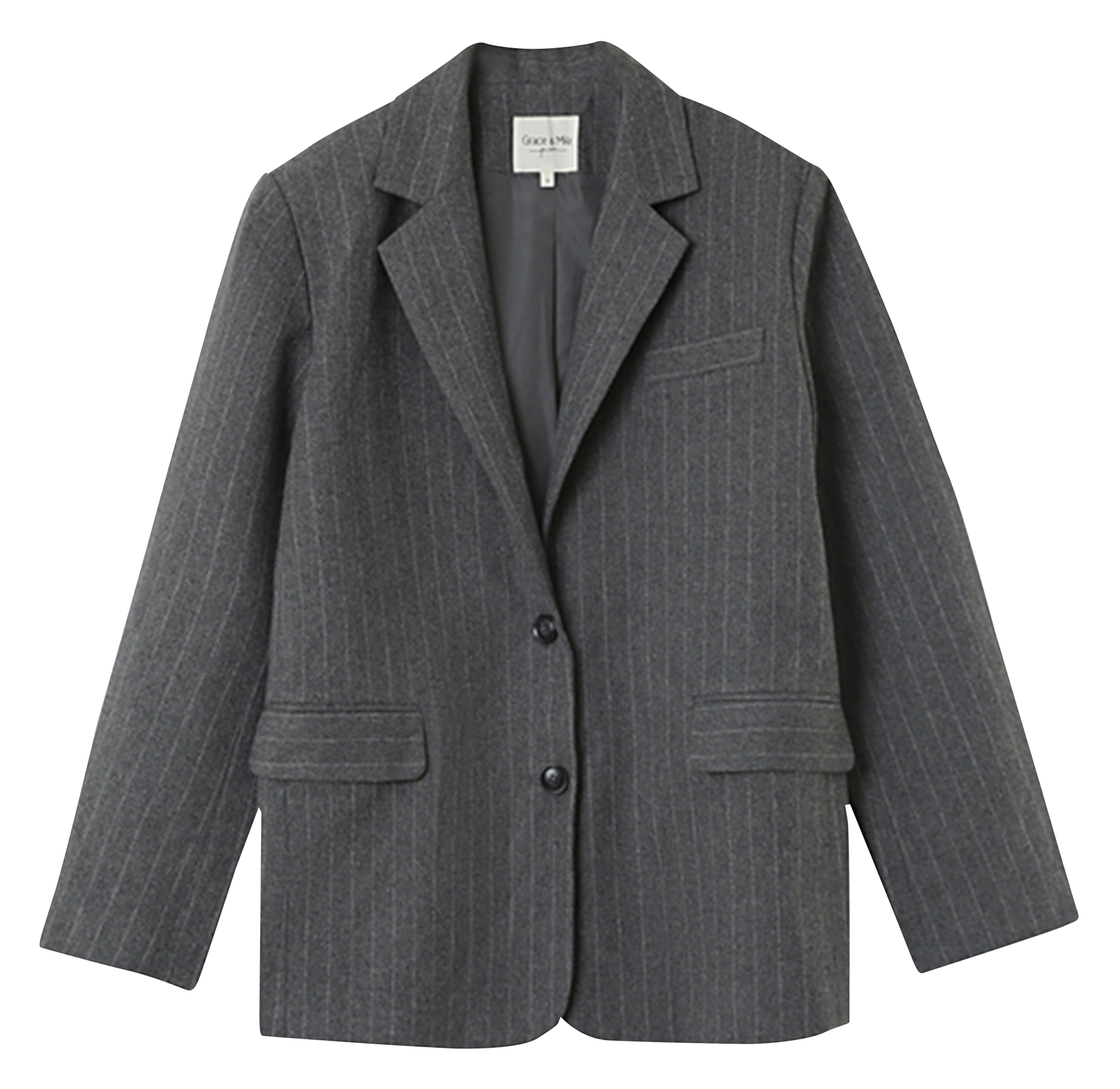 NIKITA - Veste tailleur ample rayée | Argent