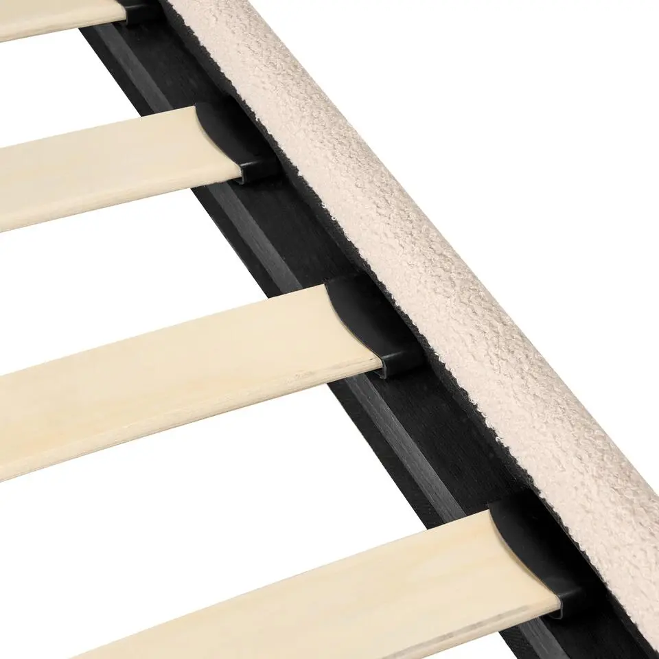 FLAYAT - Eenpersoonsbed - Beige - 120 x 200 cm - Bouclé