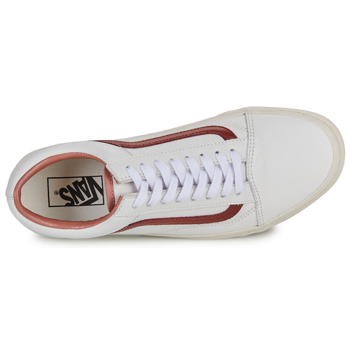 Vans - OLD SKOOL PREMIUM LEATHER - Blanc / Bordeaux