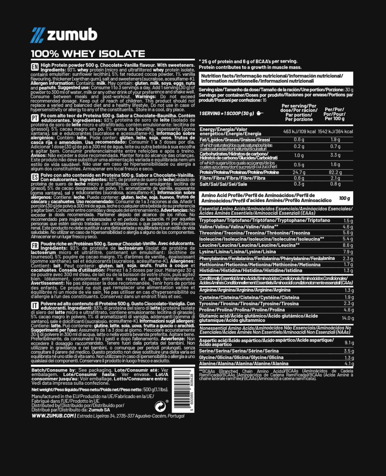 Zumub 100% Whey Isolate 30g