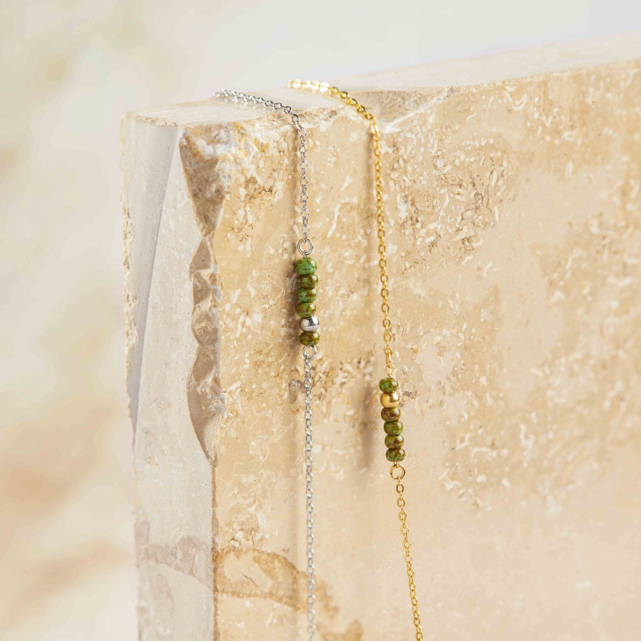 Gerecycled stalen armband met kralen