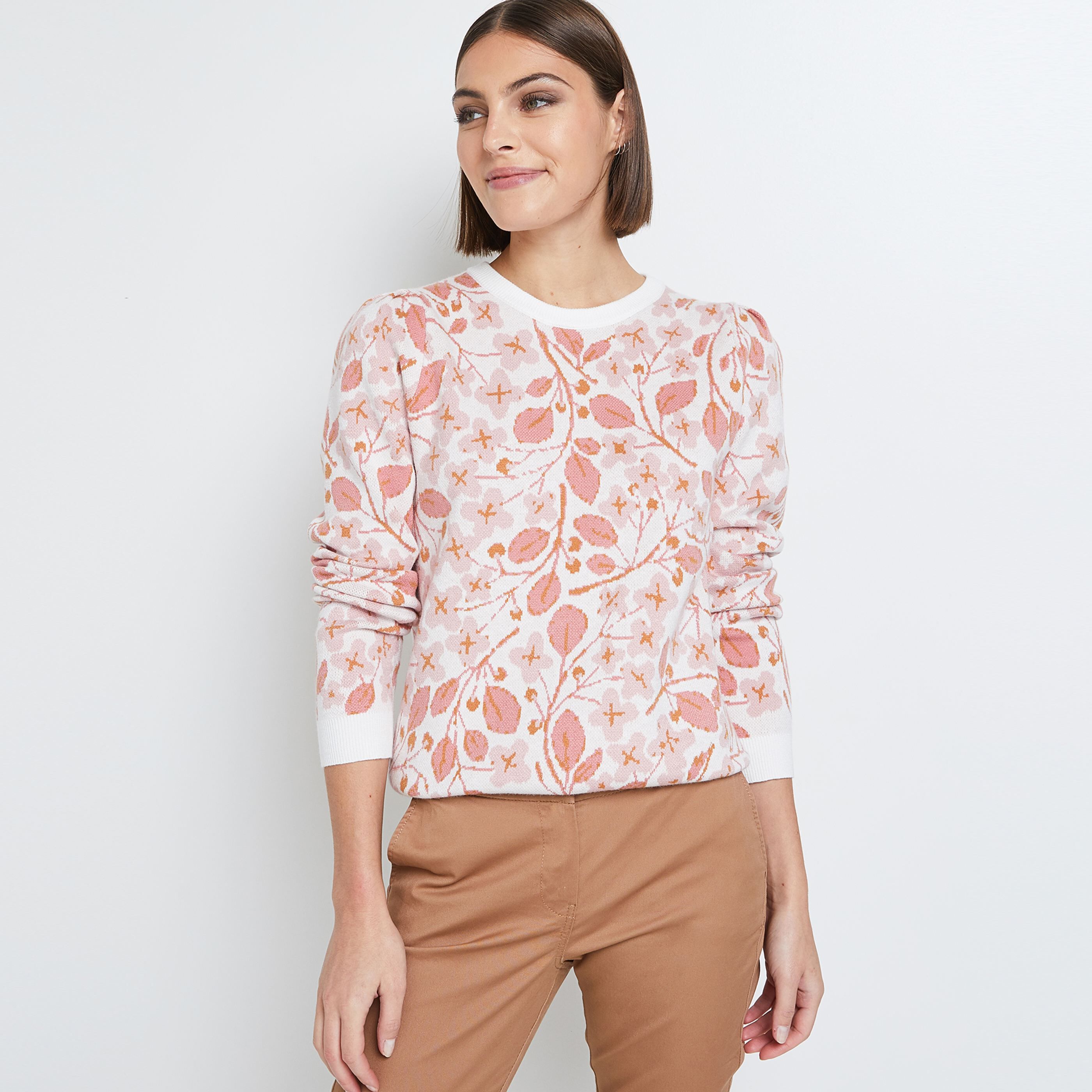 Pull imprimé femme - BLANC