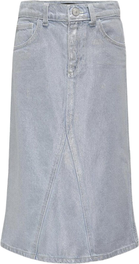 ONLY KOGCANAL MAXI SKIRT SILVER DNM RED Light blue denim/coated silver