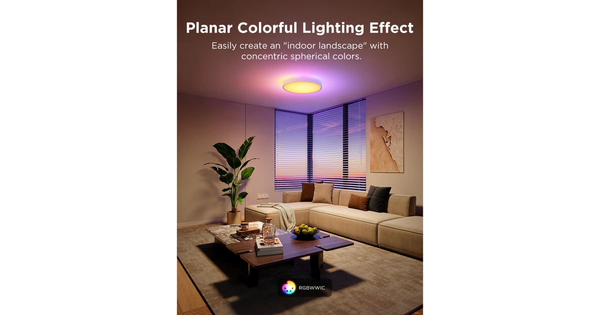 GoveeSmart Ceiling Light Pro lamp  (Wit, Ø 38 cm, 2,4GHz wifi, Bluetooth)