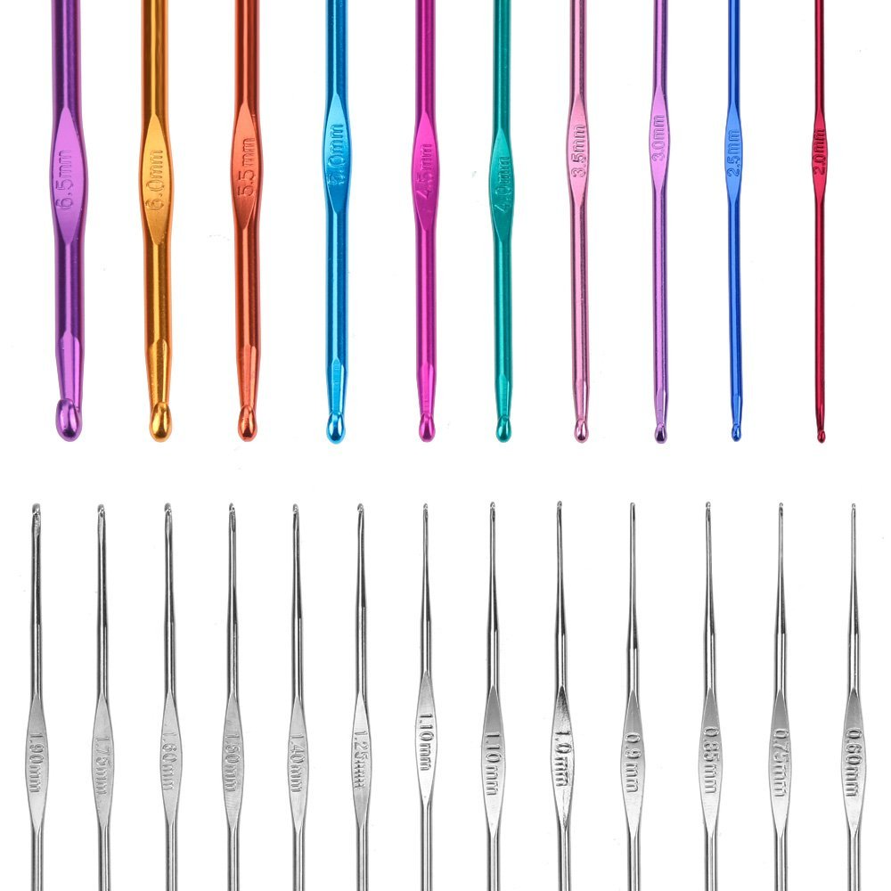 (99-tlg. Set) Häkel Handwerk Starter Kit DIY Mercerie Nadeln mit Massband   Etui