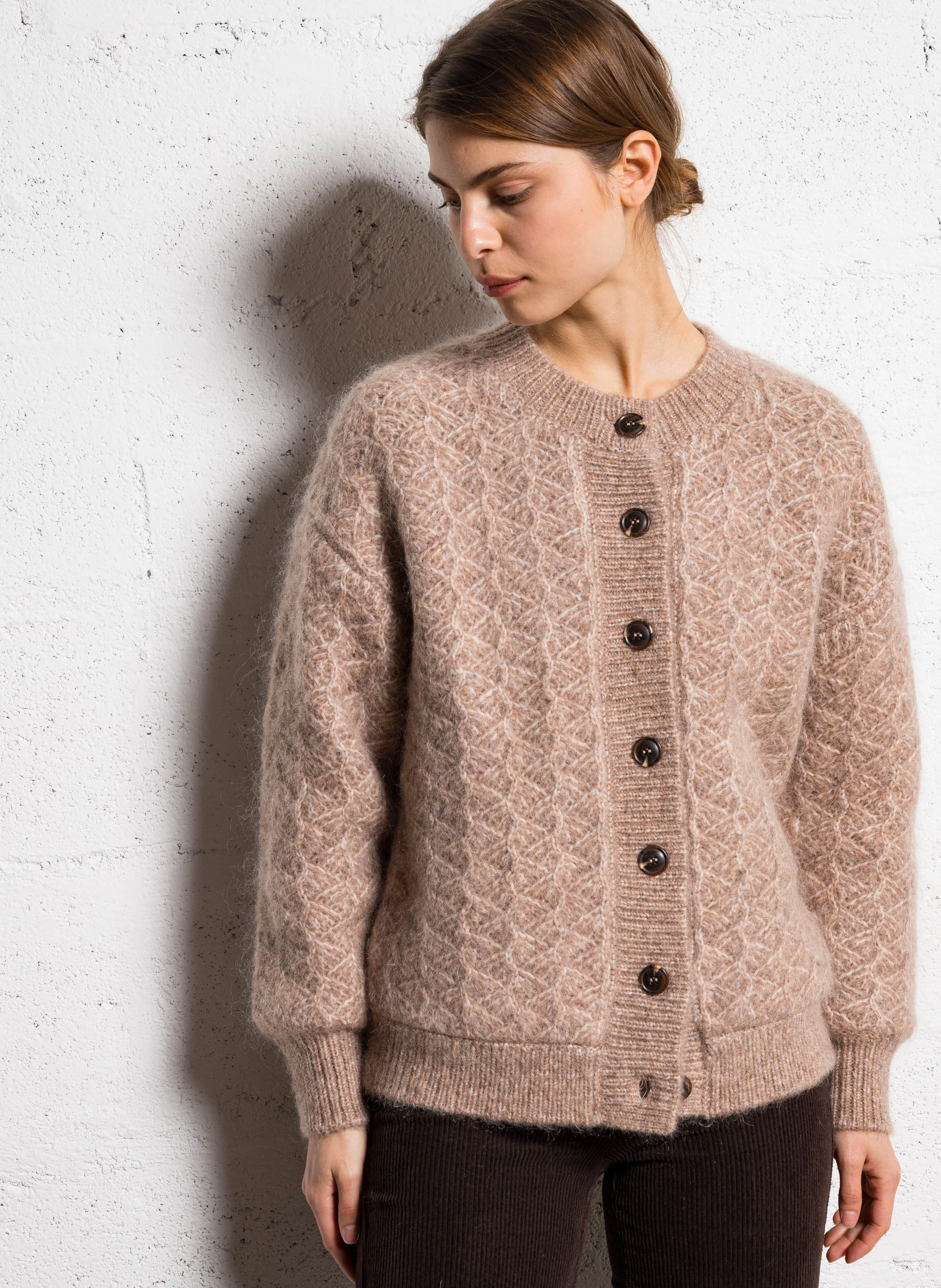 COSMO - Gilet droit col rond | Gris