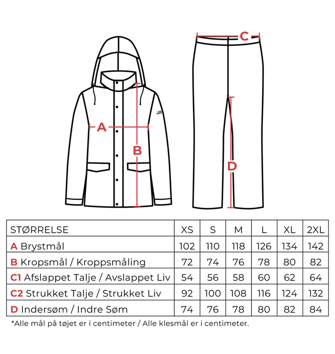 Oak Creek regntøj unisex sort str. XXL