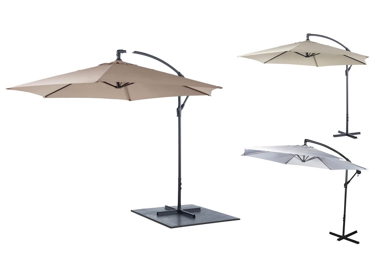 Lifetime Garden Ø300 cm zweefparasol met voet - Taupe