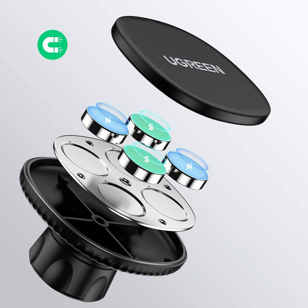 Magnetische 390° Grad Smartphone Halterung Auto KFZ Selbstklebend - Schwarz