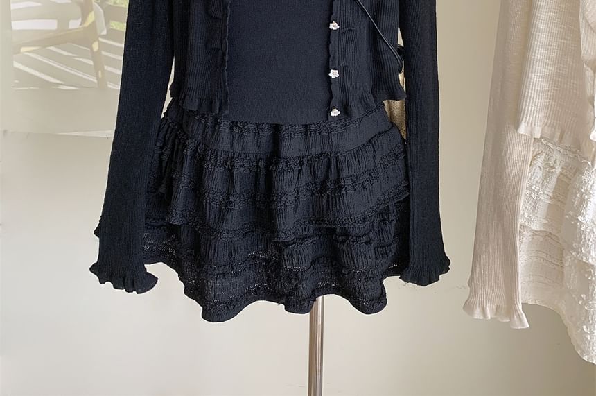 Dute - Set: effen vest + crop top