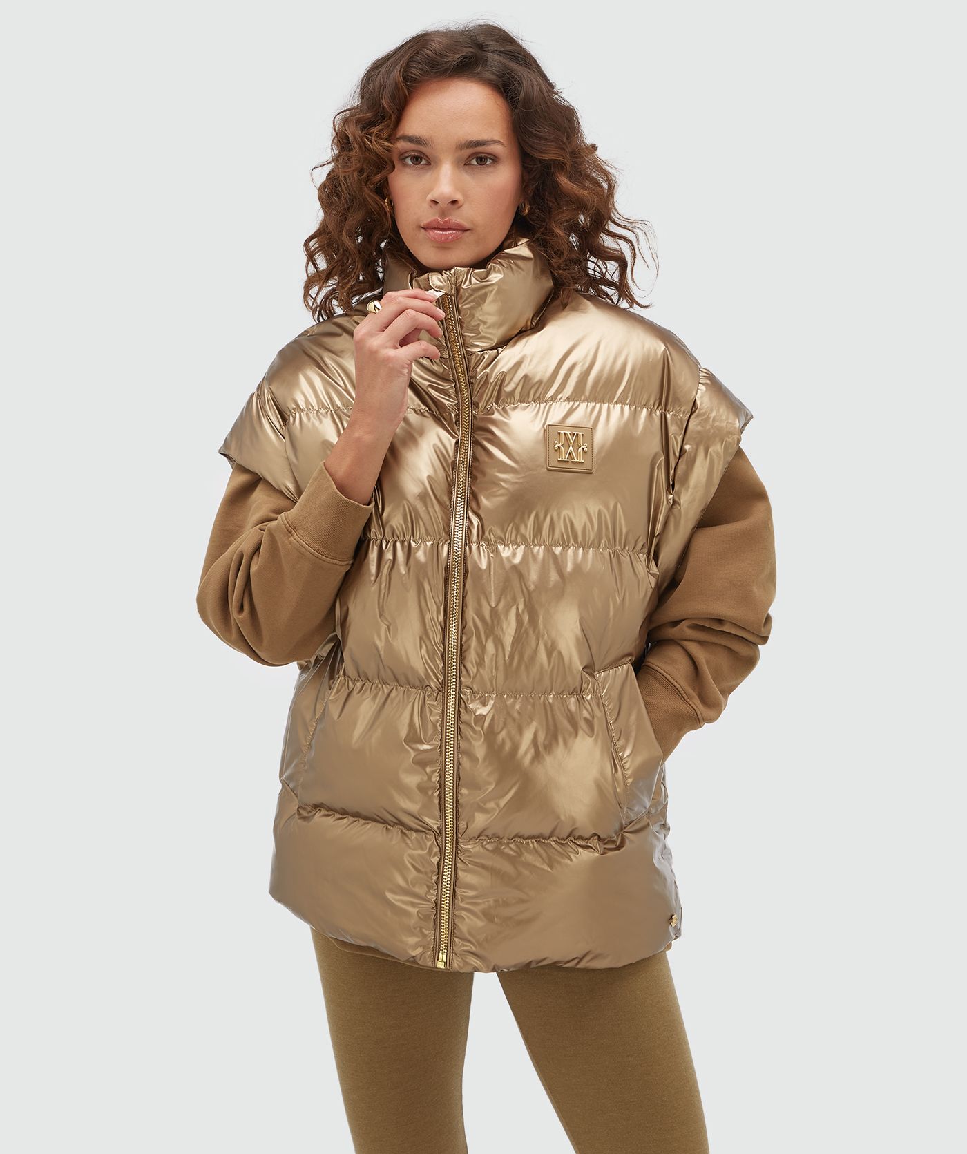 JV-STAYA oversized bodywarmer - metallic bronze
