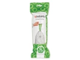 Brabantia Size G - Søppeldunkfôr - trekksnor - 30 L - høytetthetspolyetylen (LDPE) - hvit - pakke av 1 x 20