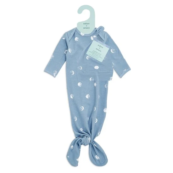 Coffret cadeau nouveau-né combinaison + bonnet à nouer   Blue Moon        0-3 mois   de               aden + anais essentials