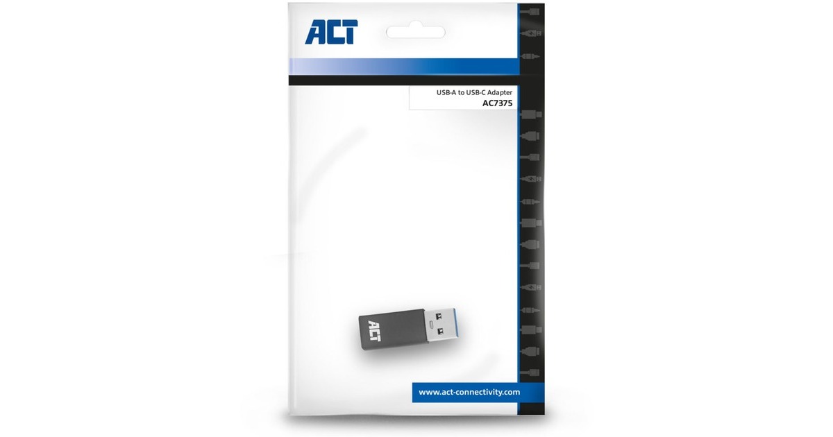 ACT ConnectivityUSB-A naar USB-C adapter  (Donkergrijs)