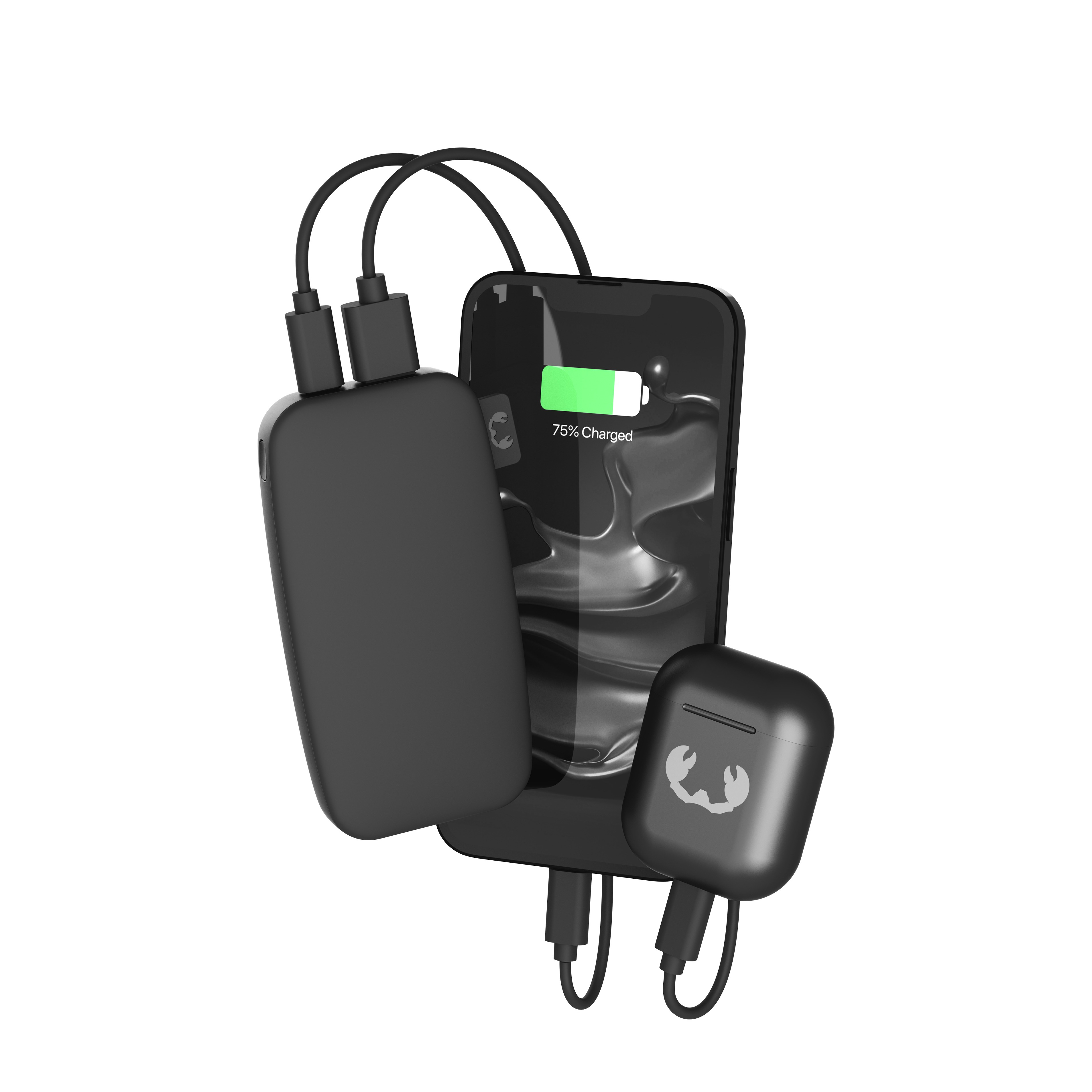 (6000mAh) USB C / USB A Powerbank Super Fast Charger Ladegerät (2PB6100SG) - Storm Grey