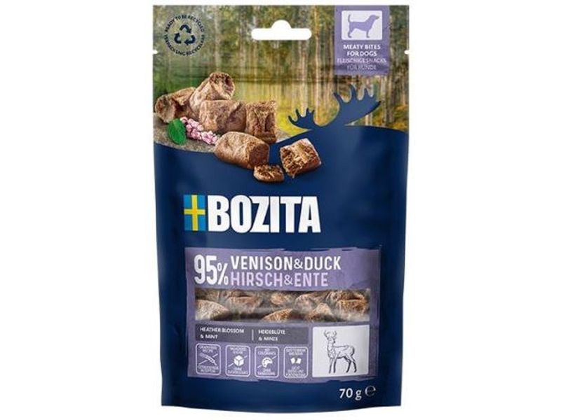 Bozita Leckerli Meaty Bites Hirsch & Ente 70 g Snack für Hunde
