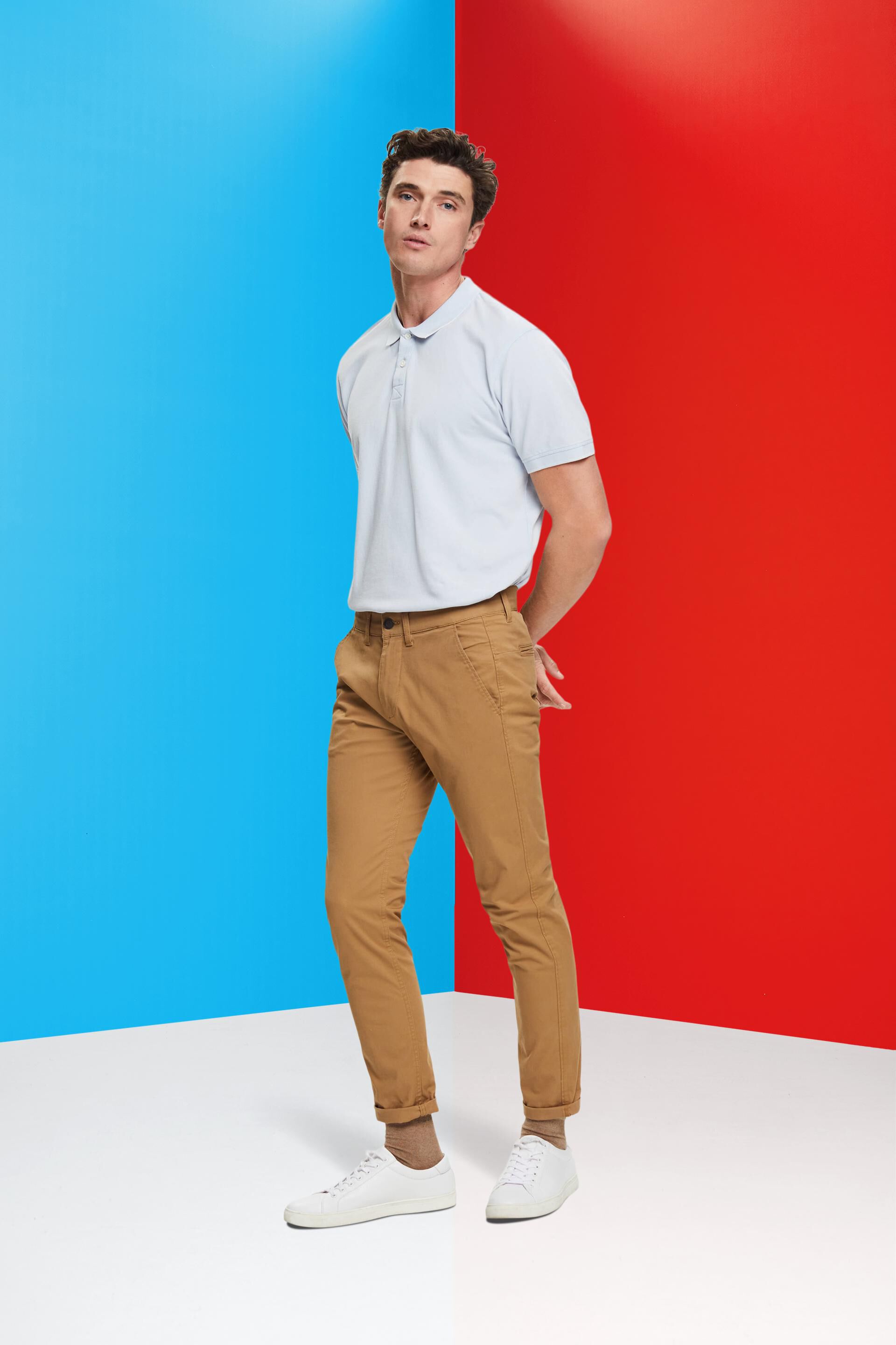 Polo en maille piquée de coton, au délavage Stone washed