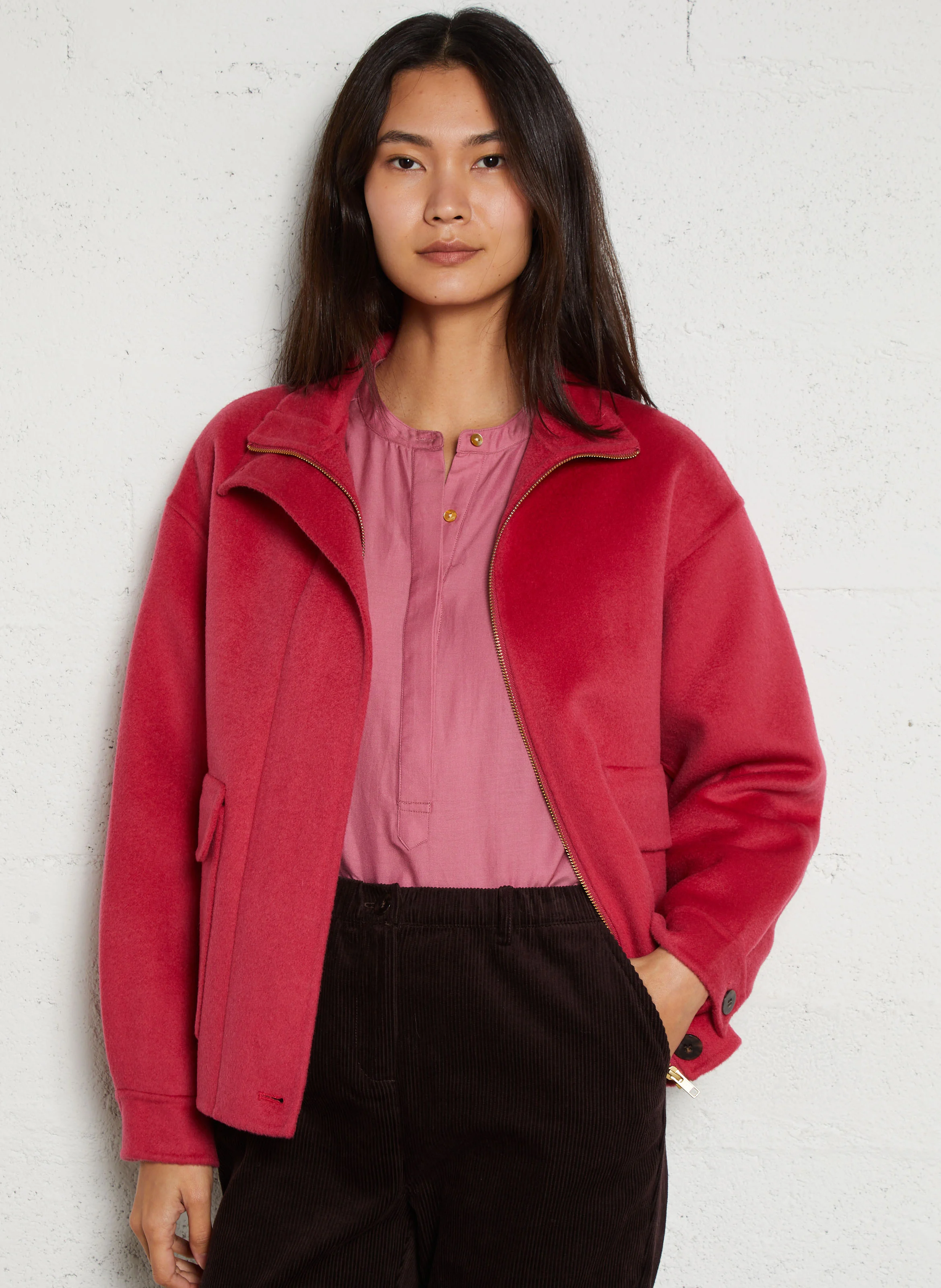 RIG - Manteau droit en laine | Beige