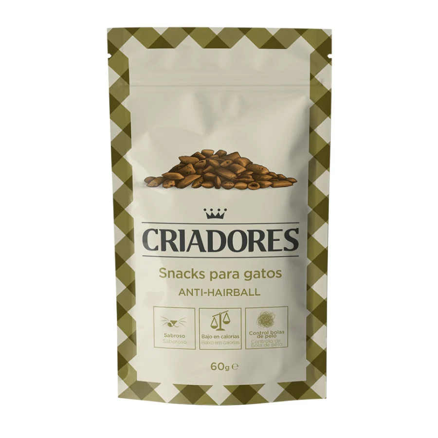 Petiscos anti-bolas de pelo para gatos da Breeders