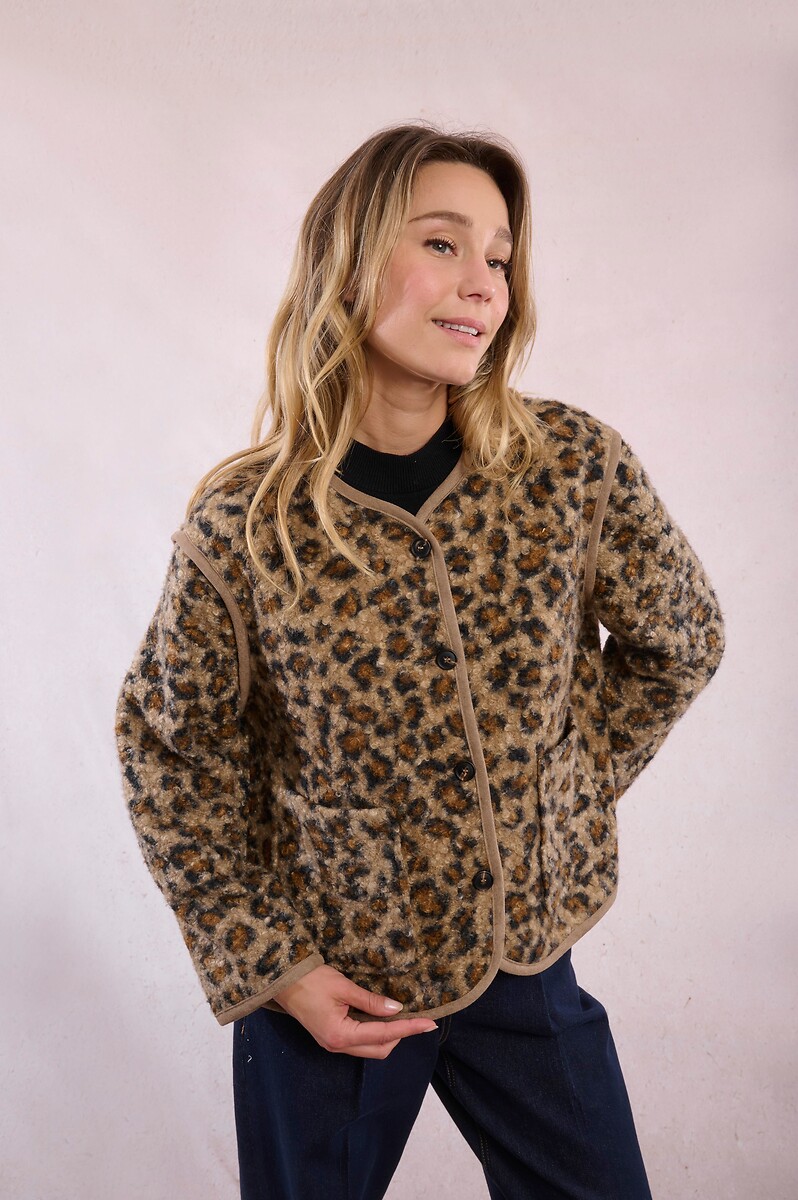 MOLLY BRACKEN<br>Jaqueta com estampa de leopardo