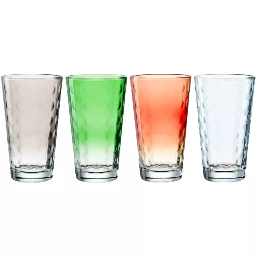 Leonardo Trinkgläser Optic 540 ml 4er Set bunt