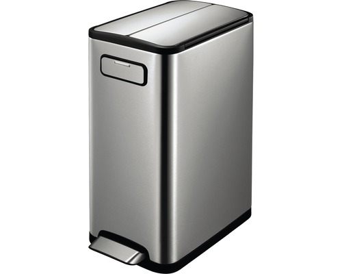 EKO Ecofly pedaalemmer, 2 compartimenten, 2 x l, roestvrij staal mat