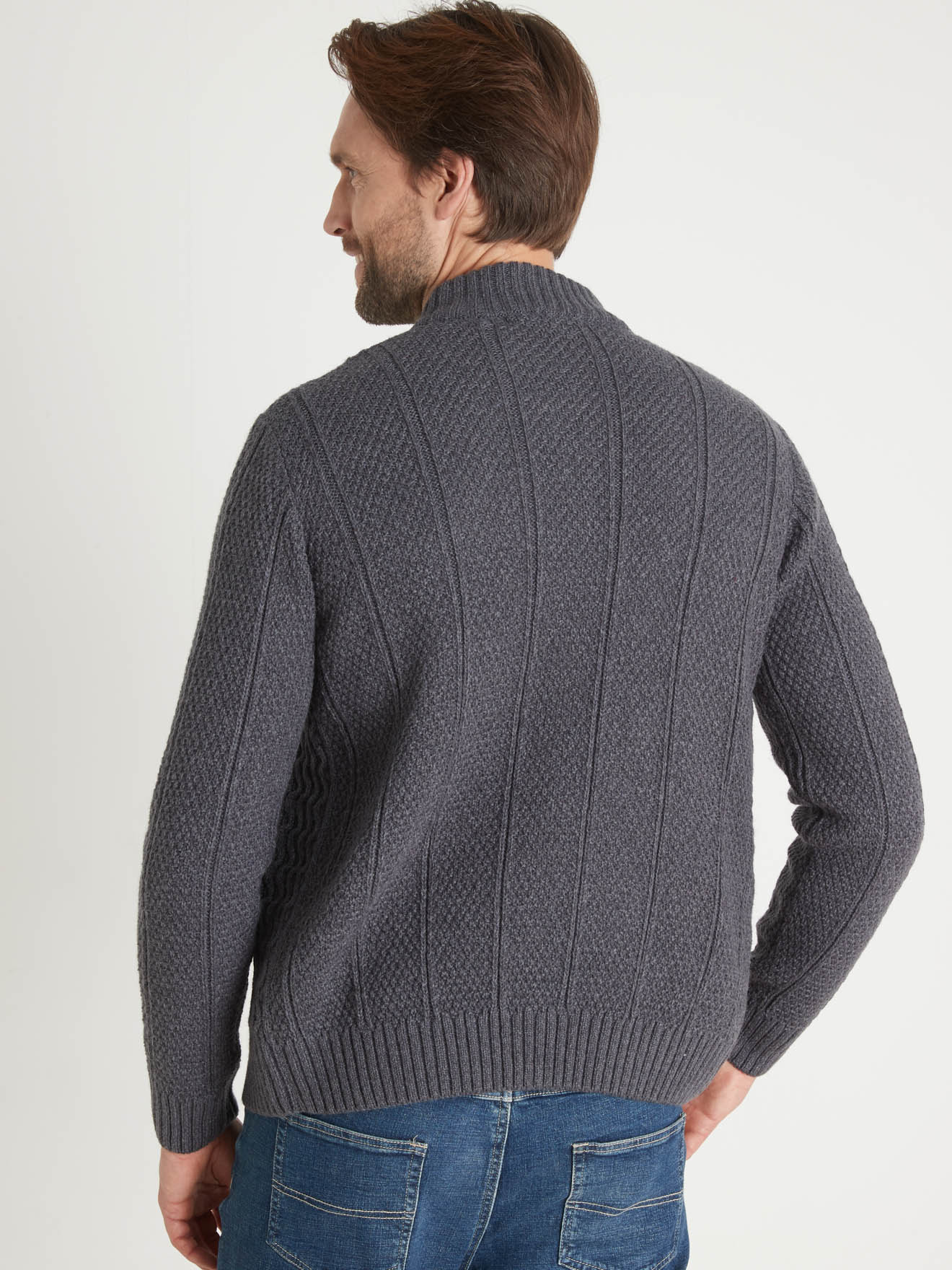 Gilet torsadé zippé col montant