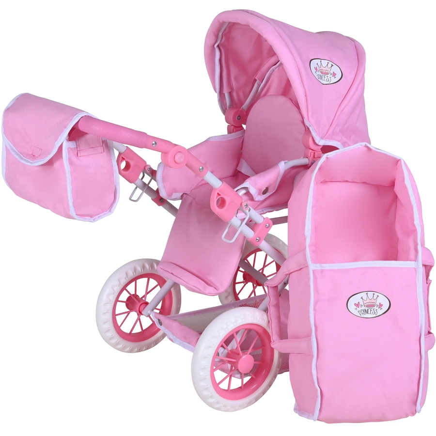 knorr toys® Puppenwagen Ruby - Princess white rose rosa