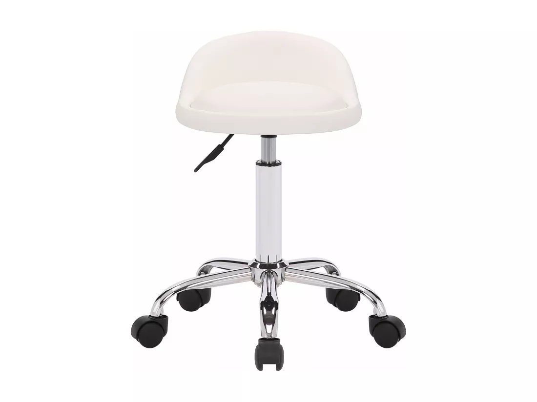 Tabouret de bureau - Similicuir - Blanc - Teramo