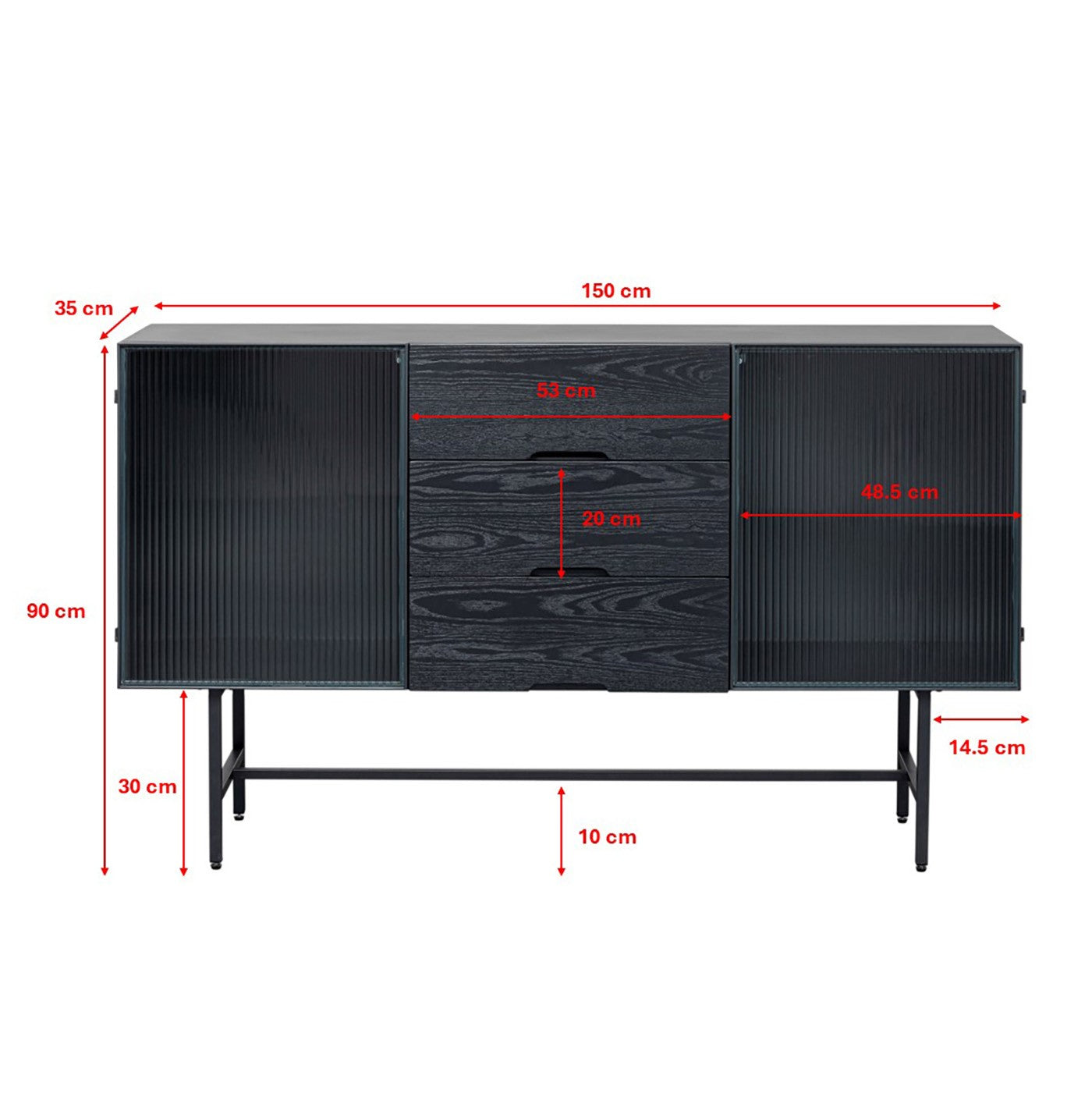 Dressoir San Diego 2 deuren 3 laden Kare Design