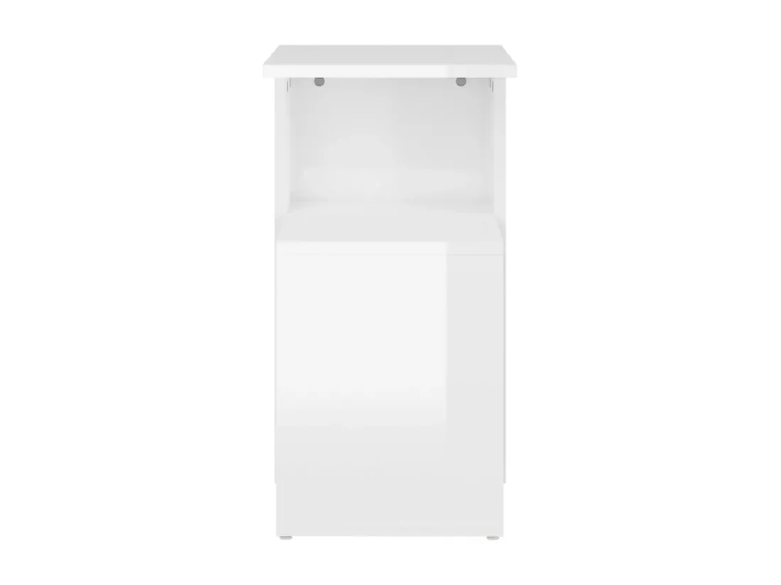 Table d'appoint Blanc brillant 36x30x56 cm Aggloméré