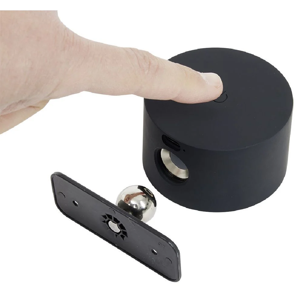 Applique murale nomade rechargeable noir Ø7,5x4,5cm