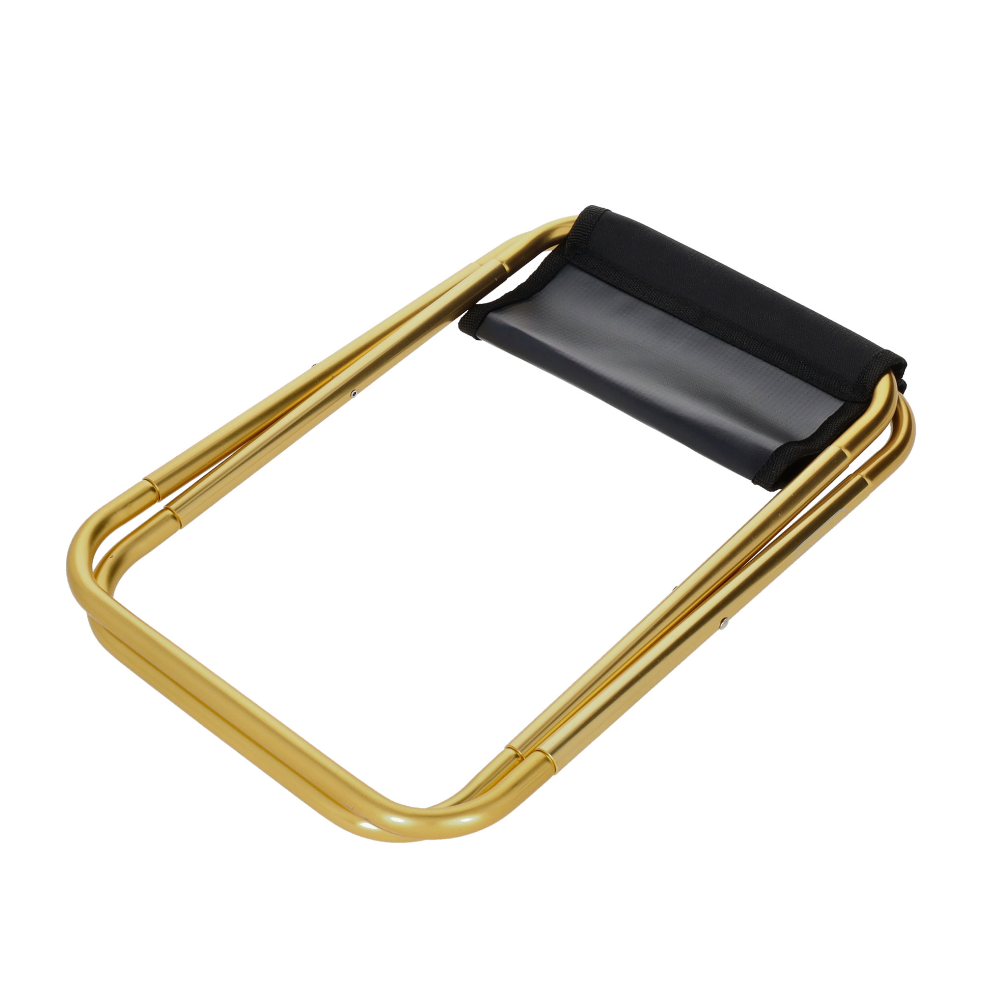 (195x210x270mm) Faltbarer Mini Outdoor Klapp Stuhl für Camping / Wandern / Festivals / Picknick / Stadion - Schwarz / Gold