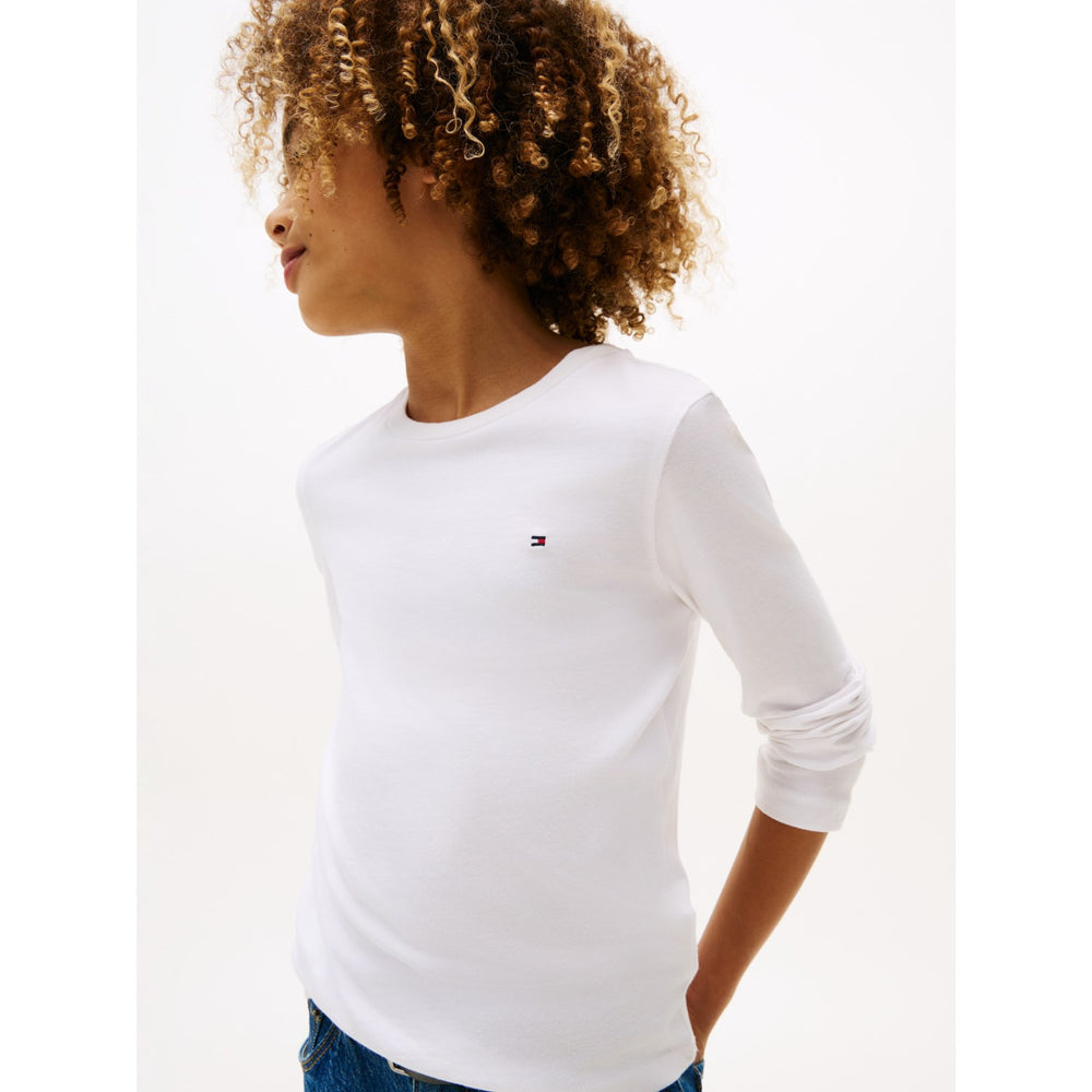 Køb Tommy Hilfiger Boys Basic CN Bluse Bright White