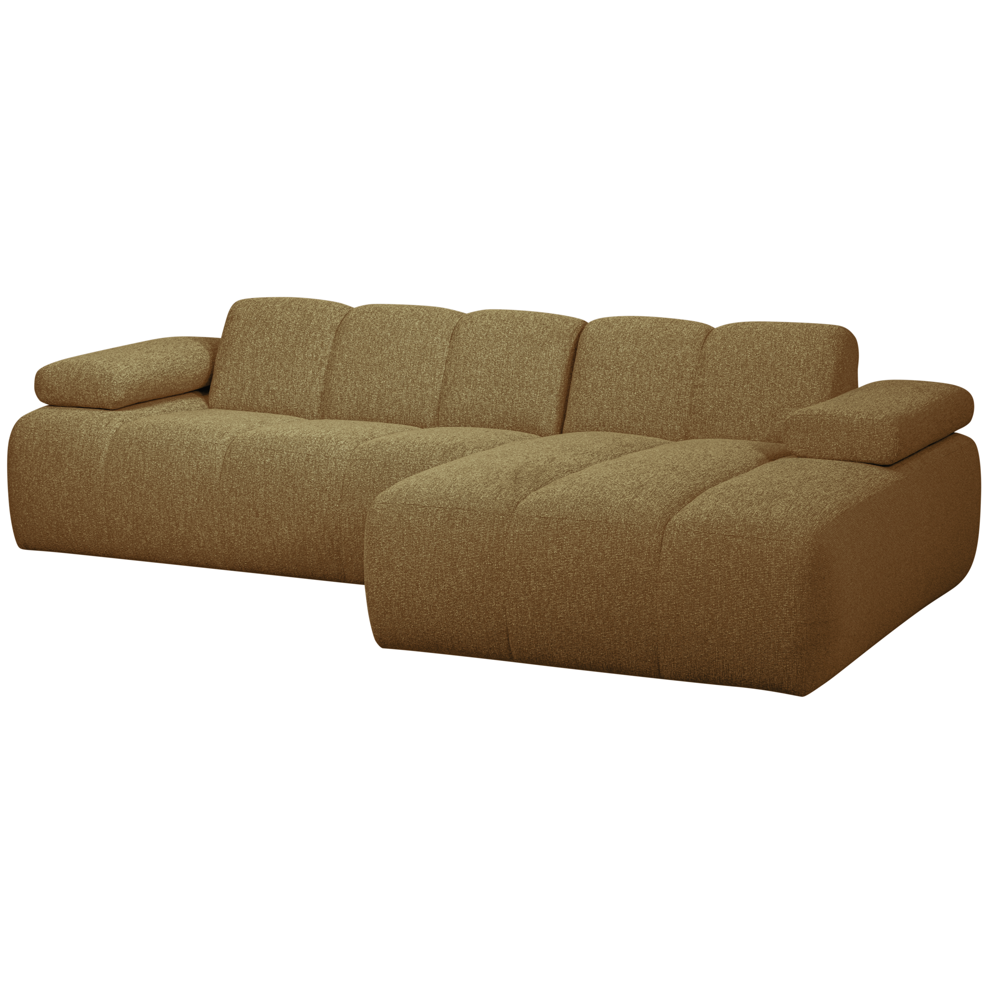 Chaise Longue Mojo Mojo Chaise Longue Rechts - Bouclé - Geel/Bruin Melange