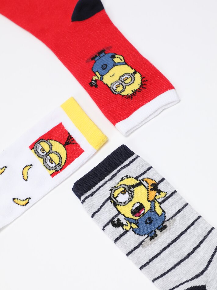 Pacote com 3 pares de meias dos Minions - UCS LLC - Vários