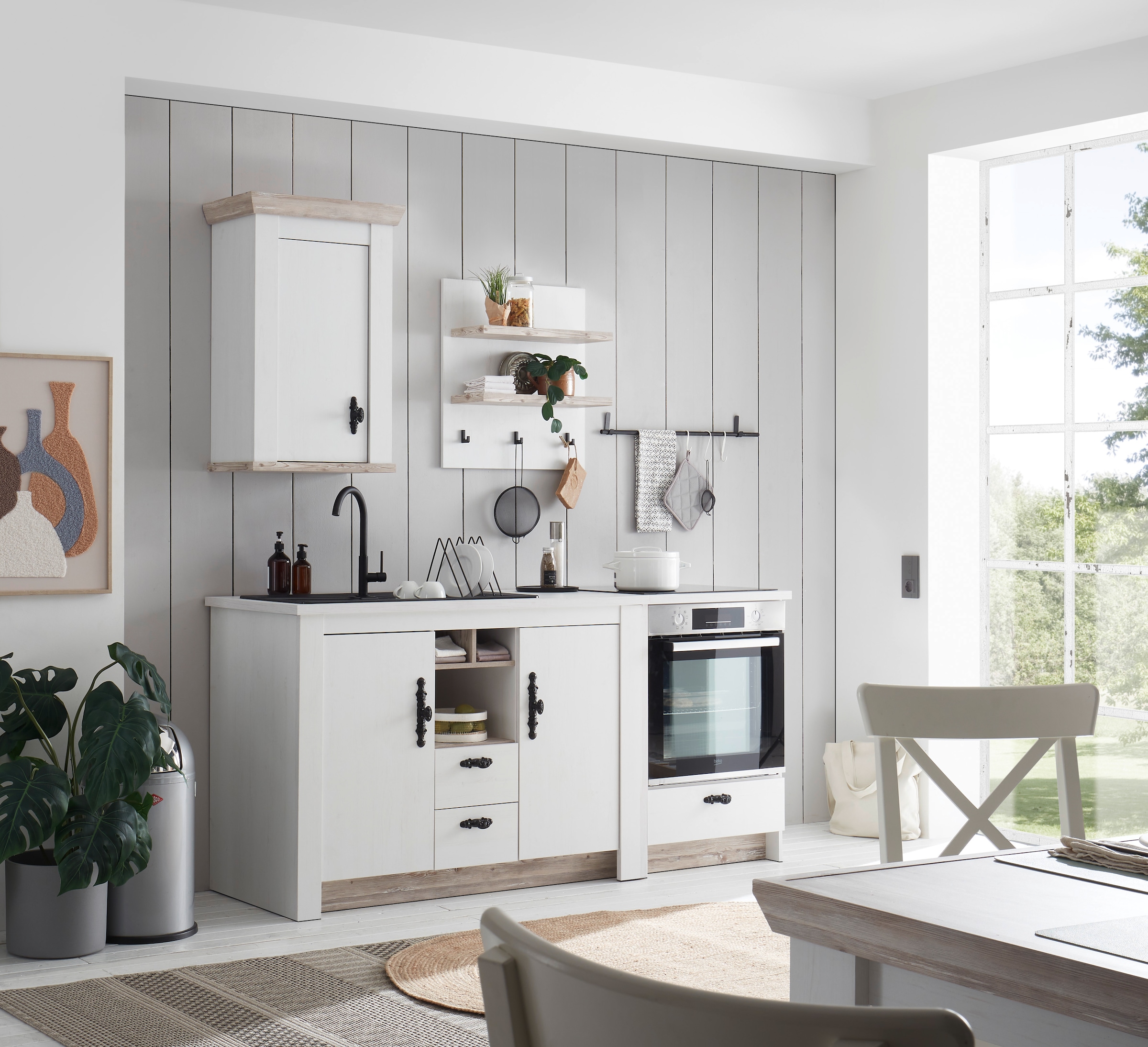 Home affaire Küchenregal »Florenz, Wandboard in Pinie Weiss, Hängeregal, Wandregal« im Landhausstil, Breite 60 cm, 28 mm starker Ablageboden