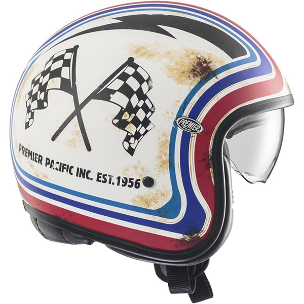 premier - Casque Vintage BTR Blanc / Rouge / Bleu / Mat