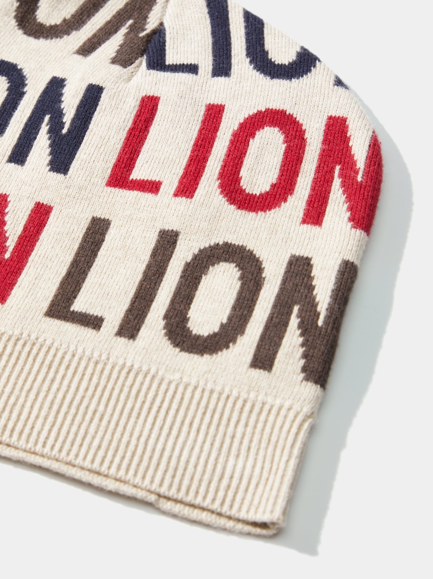 Gorro de algodão e caxemira com lettering
