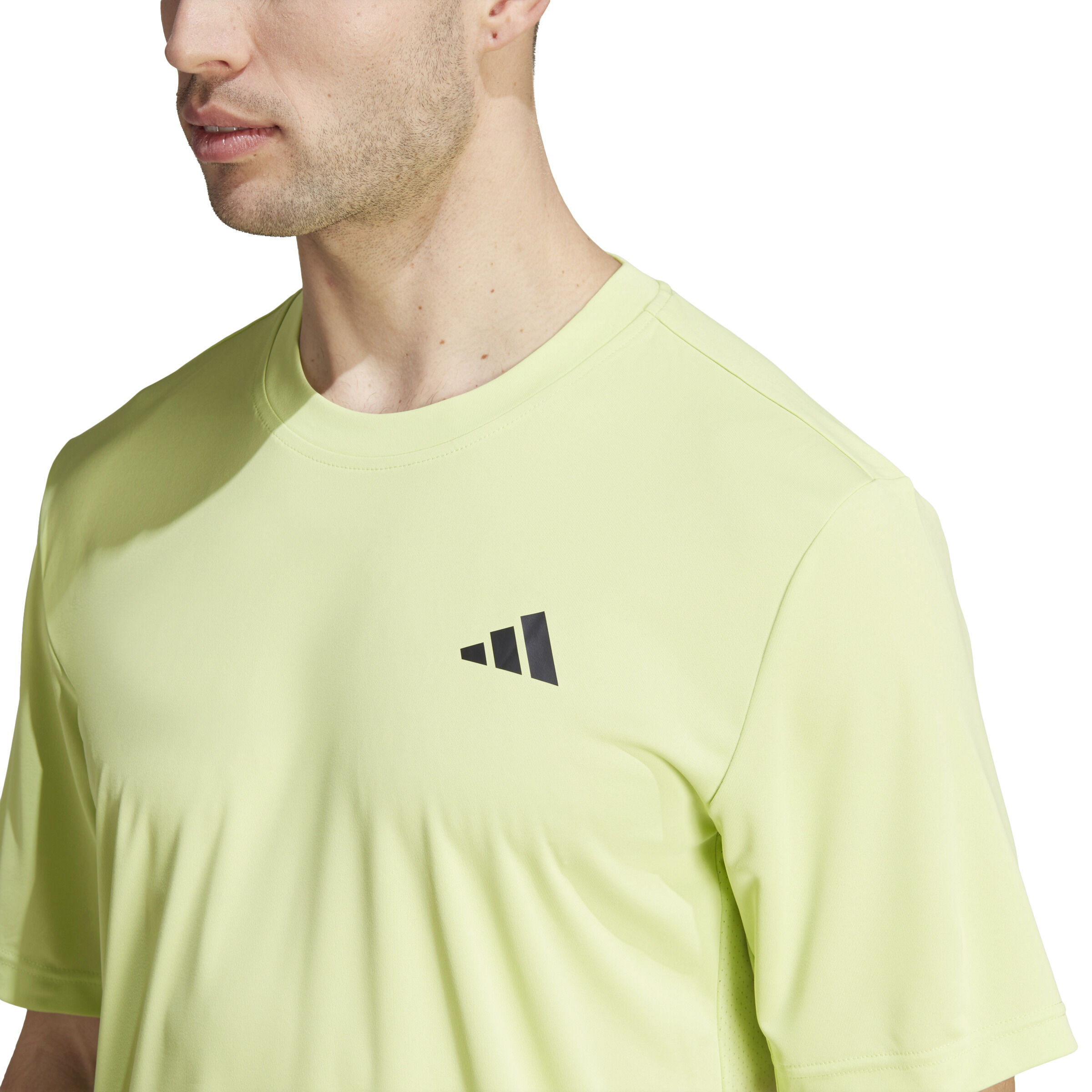 adidas Club 3 Stripes T-shirt Hommes - Jaune Lemon