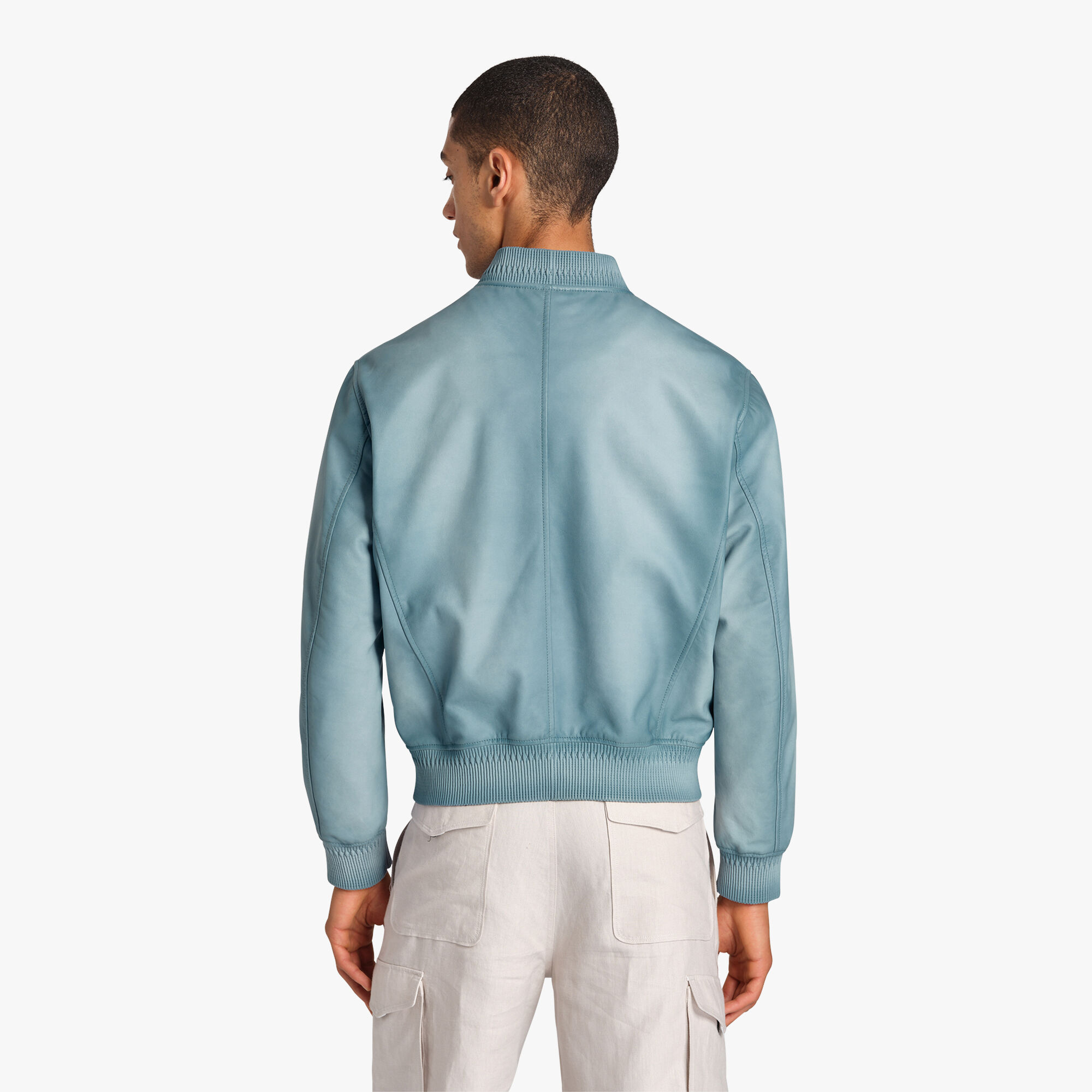 Bomber En Cuir Patine