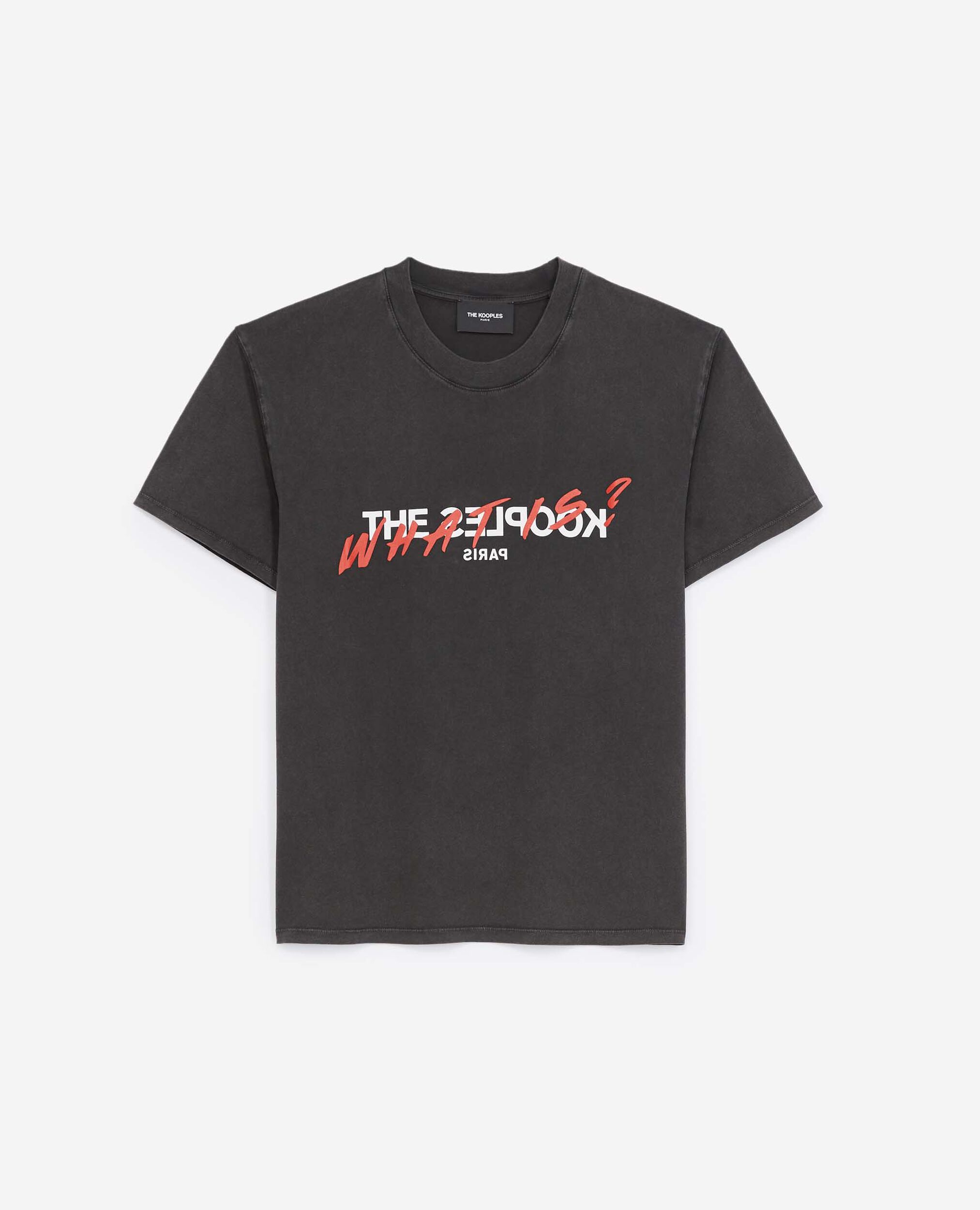 T-shirt coton What is noir délavé