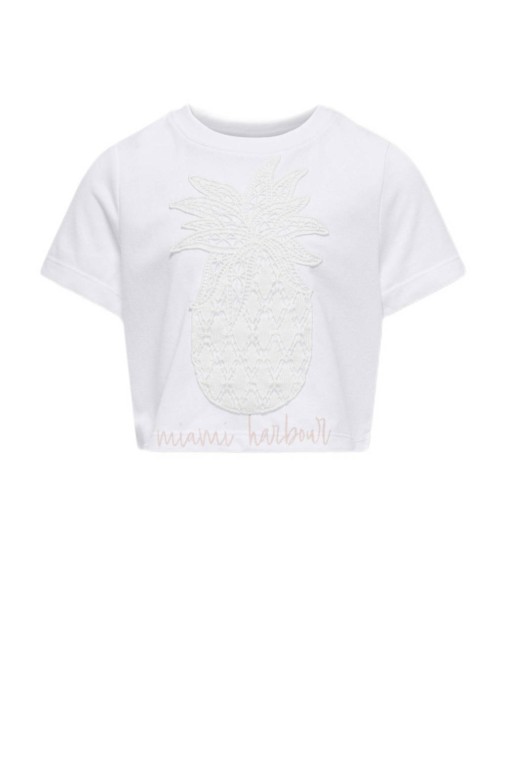ONLY T-shirt KOGKARLA met printopdruk en 3D applicatie wit