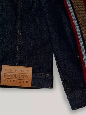 Jaqueta jeans listrada Tommy x Pendleton New York