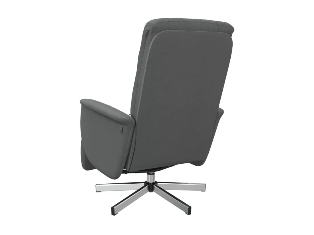 Fauteuil inclinable de massage et repose-pieds gris foncé tissu