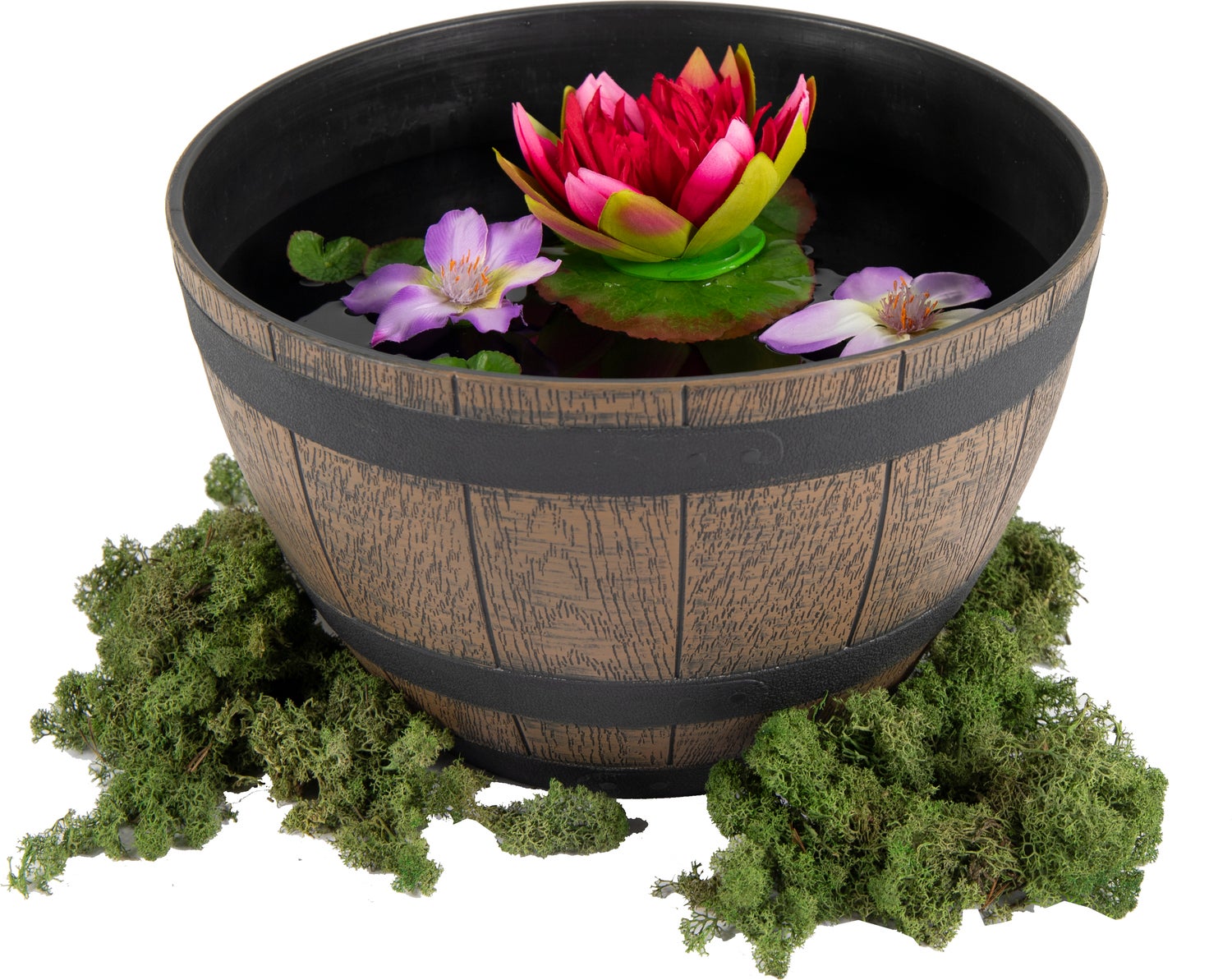 Mega Collections plantenbak Barrel bruin D 33 H 20,5 cm